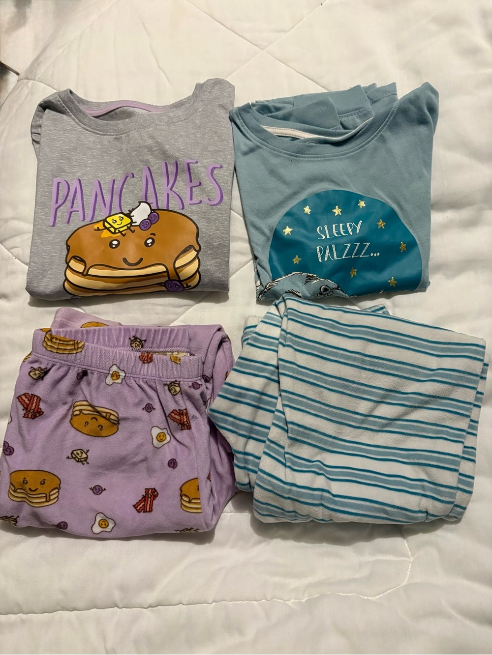No Boundaries Kids Pancake & Sleepy Palzzz Pajama Sets- Purple & Teal